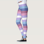 Leggings Bigender Pride, Impression par bandes, Fierté LGBT (Gauche)
