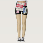 Leggings Billets Cenima anciens uniques Fake shorts Zipper (Devant)