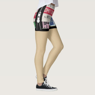 Leggings Billets Cenima anciens uniques Fake shorts Zipper
