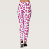 Leggings Bingo Balls rose blanc à motifs (Dos)
