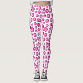 Leggings Bingo Balls rose blanc à motifs (Devant)