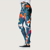 Leggings Bird's Eye View of Colorful Koi Fish Pond (Gauche)