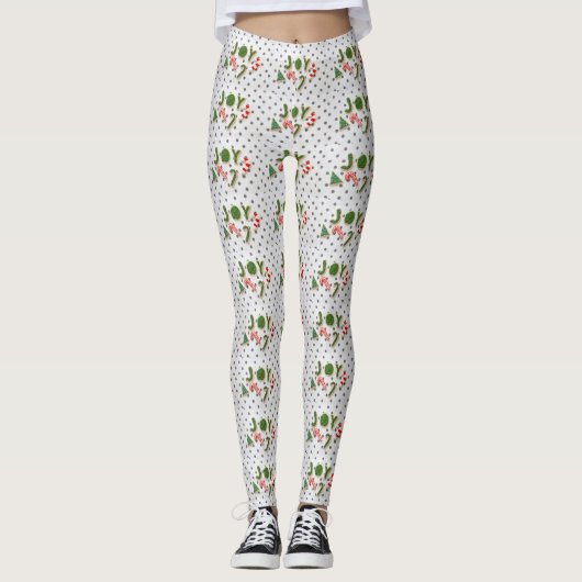 Leggings Biscuits de Noël de joie (Devant)