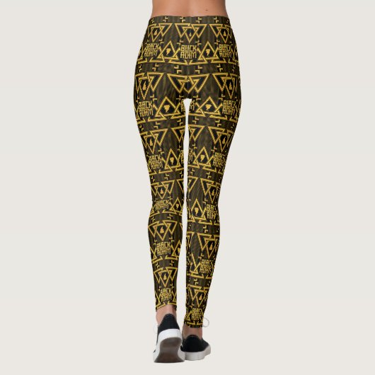 Leggings Black Adam Lightning Bolt Motif triangulaire (Dos)