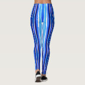 Leggings Black and Blue Painted Stripes (Dos)