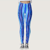 Leggings Black and Blue Painted Stripes (Devant)