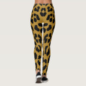 Leggings Black and Gold Leopard Print Safari Pattern (Dos)