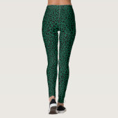 Leggings Black and green Leopard Print Fun Safari Pattern (Dos)