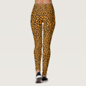 Leggings Black and orange Leopard Print Fun Safari Pattern (Dos)