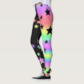 Leggings Black And Pastel Rainbow Star (Gauche)
