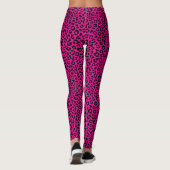 Leggings Black and pink Leopard Print Fun Safari Pattern (Dos)