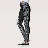 Leggings Black and Silver Motif Gothique Bachelorette Party (Gauche)