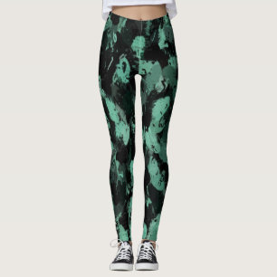 Leggings Black and teal