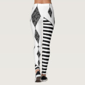 Leggings Black and white, abstract, geometric, simple, scan (Dos)