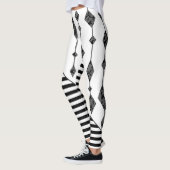 Leggings Black and white, abstract, geometric, simple, scan (Gauche)
