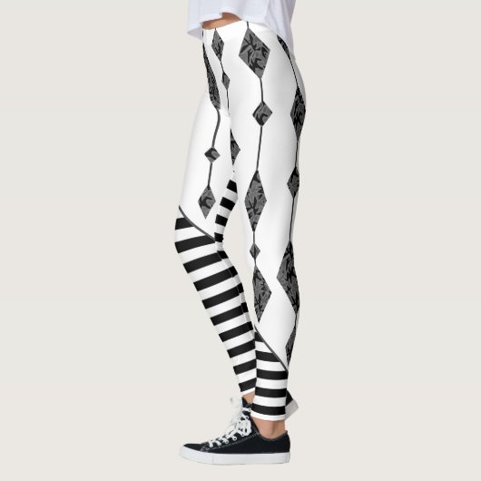 Leggings Black and white, abstract, geometric, simple, scan (Gauche)