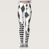 Leggings Black and white, abstract, geometric, simple, scan (Devant)