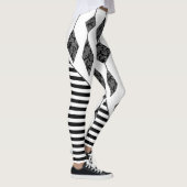 Leggings Black and white, abstract, geometric, simple, scan (Droite)