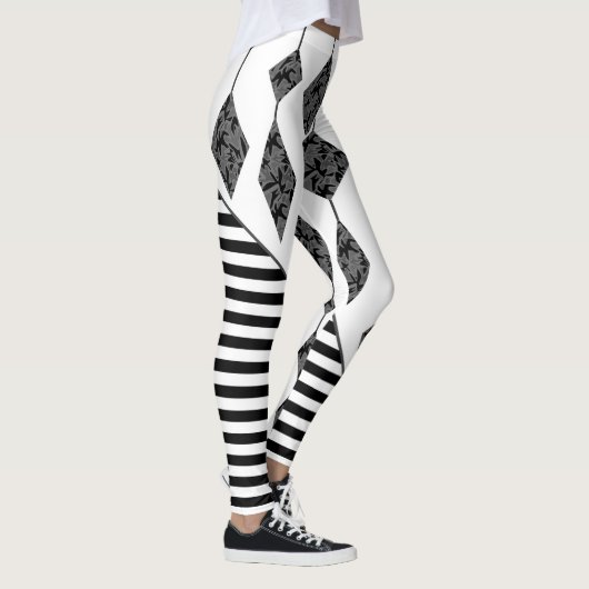 Leggings Black and white, abstract, geometric, simple, scan (Droite)