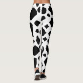 Leggings Black and White Cow Print Pattern Cute (Dos)