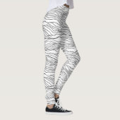 Leggings Black and White Hand-Drawn Wavy Line Pattern (Droite)