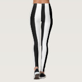 Leggings Black and white stripes flip (Dos)