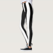 Leggings Black and white stripes flip (Gauche)