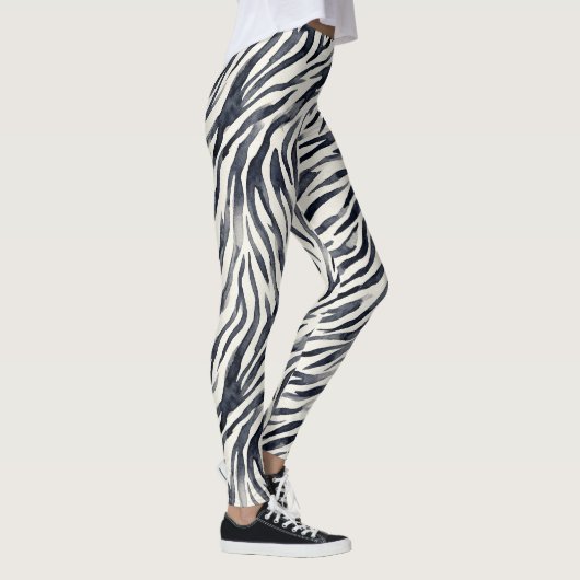 Leggings Black and White Zebra Print Pattern (Droite)