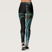 Leggings Black Blue Green Digital Abstrait (Dos)