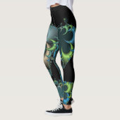 Leggings Black Blue Green Digital Abstrait (Gauche)