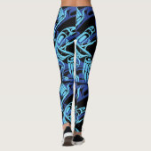 Leggings Black Blue Haida Eagle Thunder Bird Art autochtone (Dos)