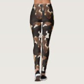 Leggings Black Brown Cream Cow Print (Dos)