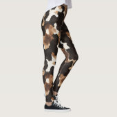 Leggings Black Brown Cream Cow Print (Droite)