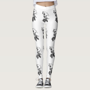 Leggings Black Cat Biker Babe Thunder_Cove