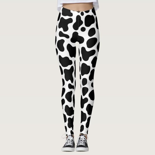 Leggings black cow riddle (Devant)