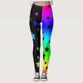 Leggings Black Et Rainbow Star (Devant)