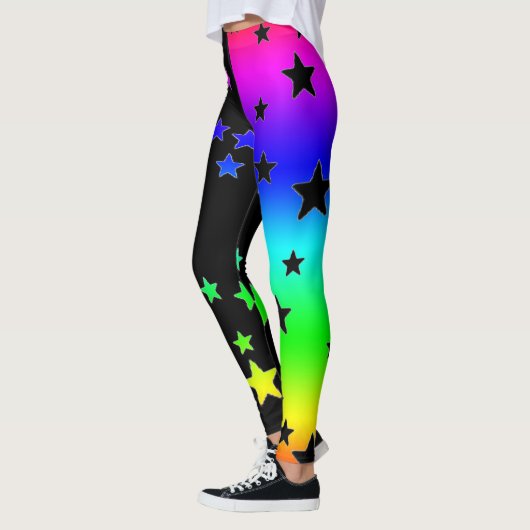 Leggings Black Et Rainbow Star (Gauche)