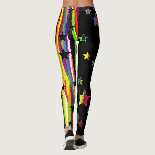Leggings Black Et Rainbow Star (Dos)