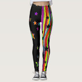 Leggings Black Et Rainbow Star (Devant)