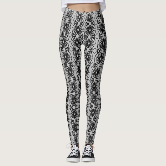 Leggings Black et Silver Grey tendance (Devant)