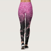 Leggings Black faux marbre et parties scintillant rose ombr (Dos)