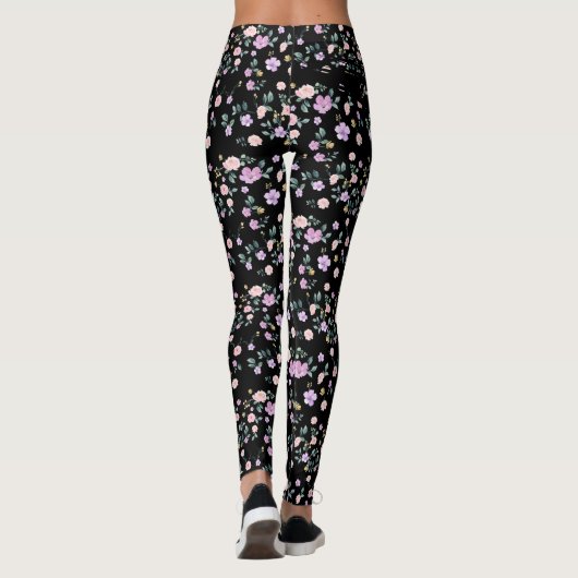 Leggings Black Flower Lady (Dos)