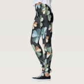 Leggings "Black Flower Leggings-Christian Ai design (Gauche)