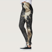 Leggings Black Gold Cream Western Cowhide (Gauche)