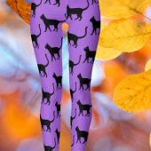 Leggings Black Green Crazy Cat Femme