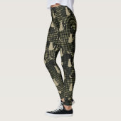 Leggings Black Grey Olive Brown Dots Cat Camouflage Pattern (Gauche)