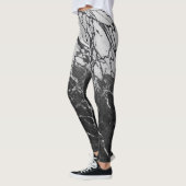 Leggings Black & Marbre blanc Moderne Glam tendance (Gauche)