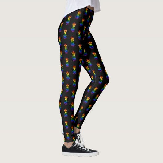 Leggings Black | Motif arc-en-ciel Pride Ananas (Droite)
