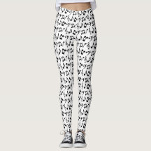 Leggings Black Music Notes