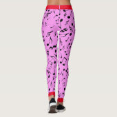 Leggings Black Music Notes on Pink (ou Your Col) (Dos)